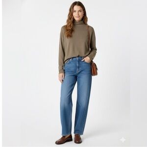 ARITZIA Wilfred Free Long Sleeve Mock Neck Easy Care Knit Sweater Oversize  XS